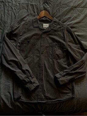 Goodfellow & Co Dark Brown Lightweight Button-Up Shirt Jacket